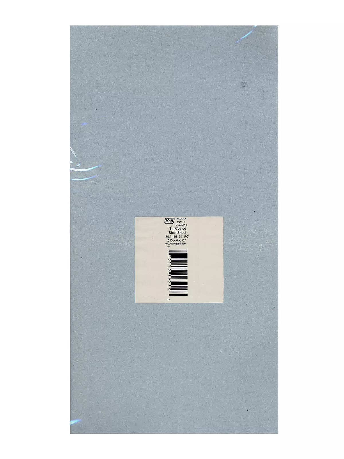0.013 In. X 6 In. W X 12 In. L Tin Coated Carbon Steel Sheet Metal