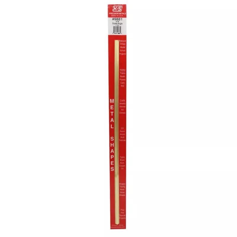 0.014 In. X 3/16 In. X 12 In. Brass Angle – Model K-s9881