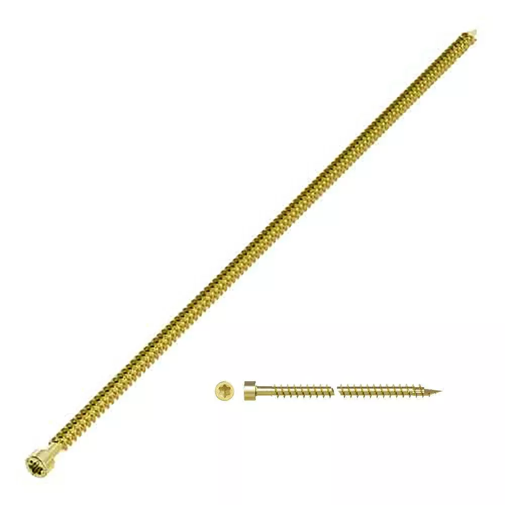 0.525 x 23 5/8 – Strong-Drive SDCFC TIMBER-CFC Screw Yellow Zinc Coated Thread Len:22 1/4 (T50 6-Lobe) – Box (50)