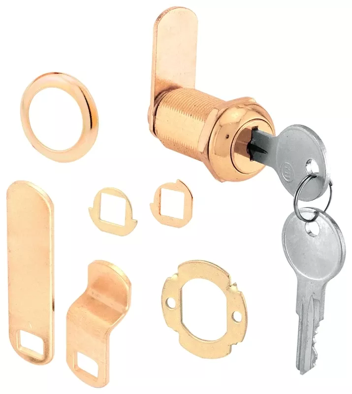 1-1/8 In. Brass Finish Drawer/ Cabinet Lock