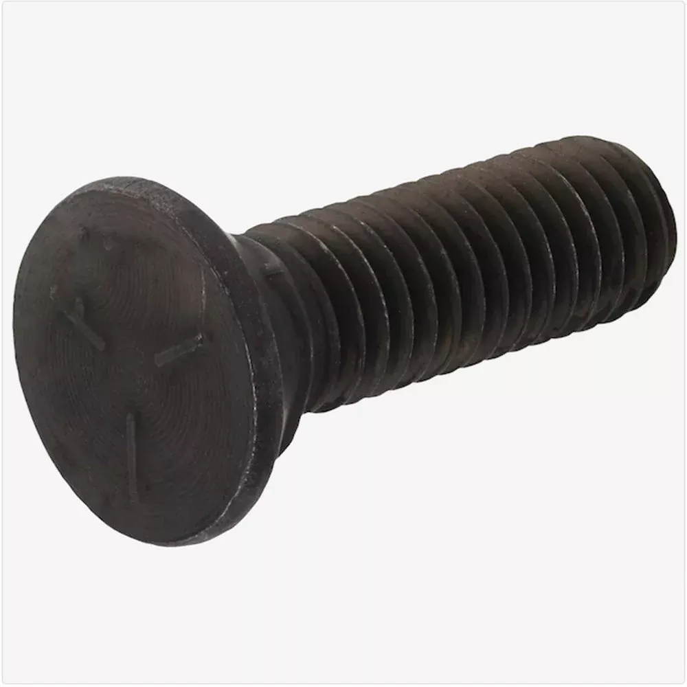1/2-13 x 1 3/4 Grade 5 Plow Bolt No. 3 Head Fully Threaded Plain - Package (50)