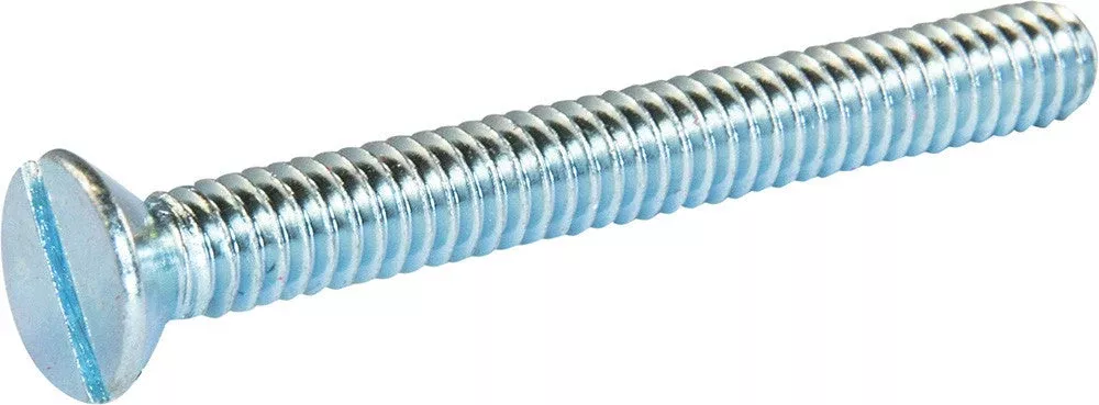 1/2-13 x 3 1/2 Slotted Flat Machine Screw Zinc Plated
