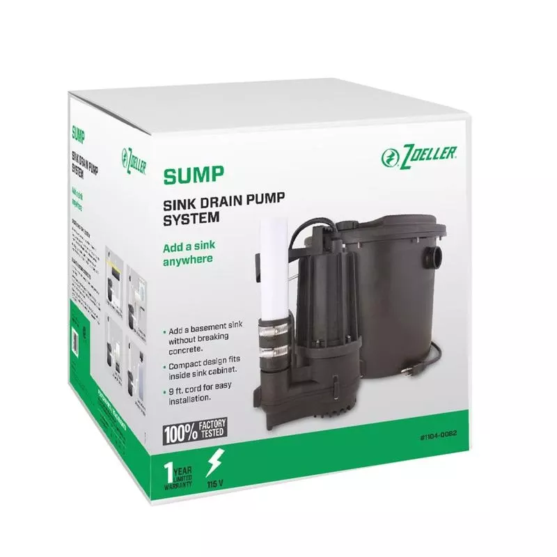 1/3 Hp Thermoplastic Vertical Float Switch Bottom Ac Sink Pump System 2580 Gph