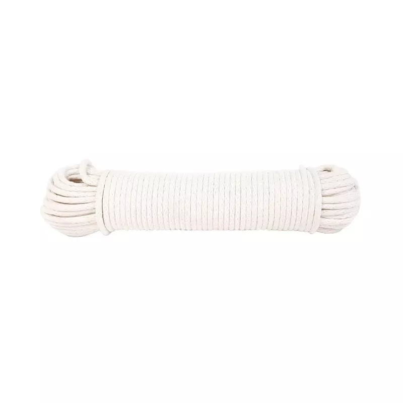 1/4 In. Diameter X 50 Ft. Length Natural Solid Braided Cotton Poly Blend Sash Cord