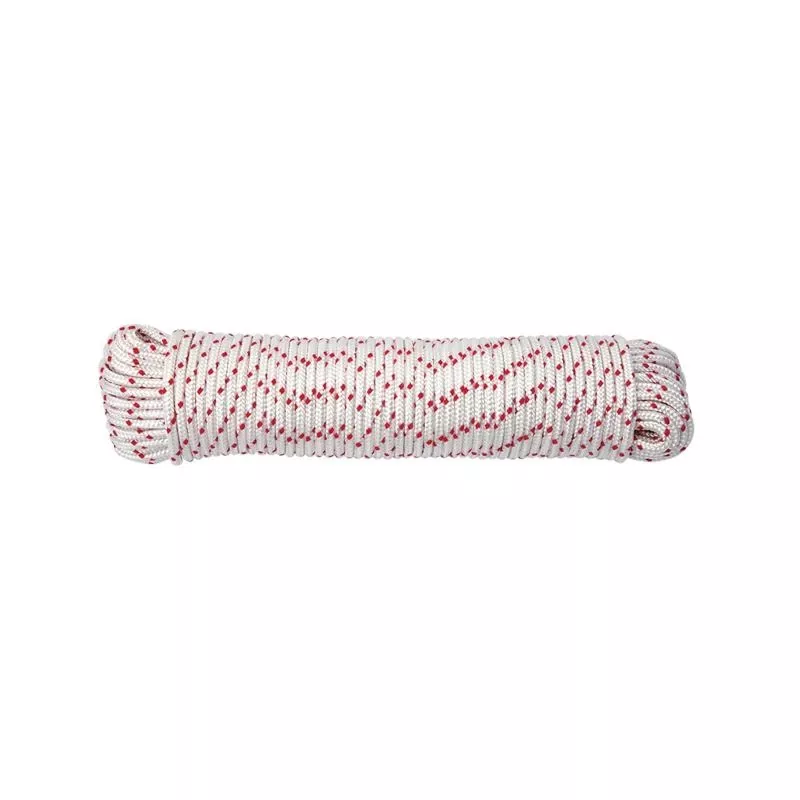 1/4 In. Diameter X 50 Ft. Length Red/white Diamond Braided Polyester Rope