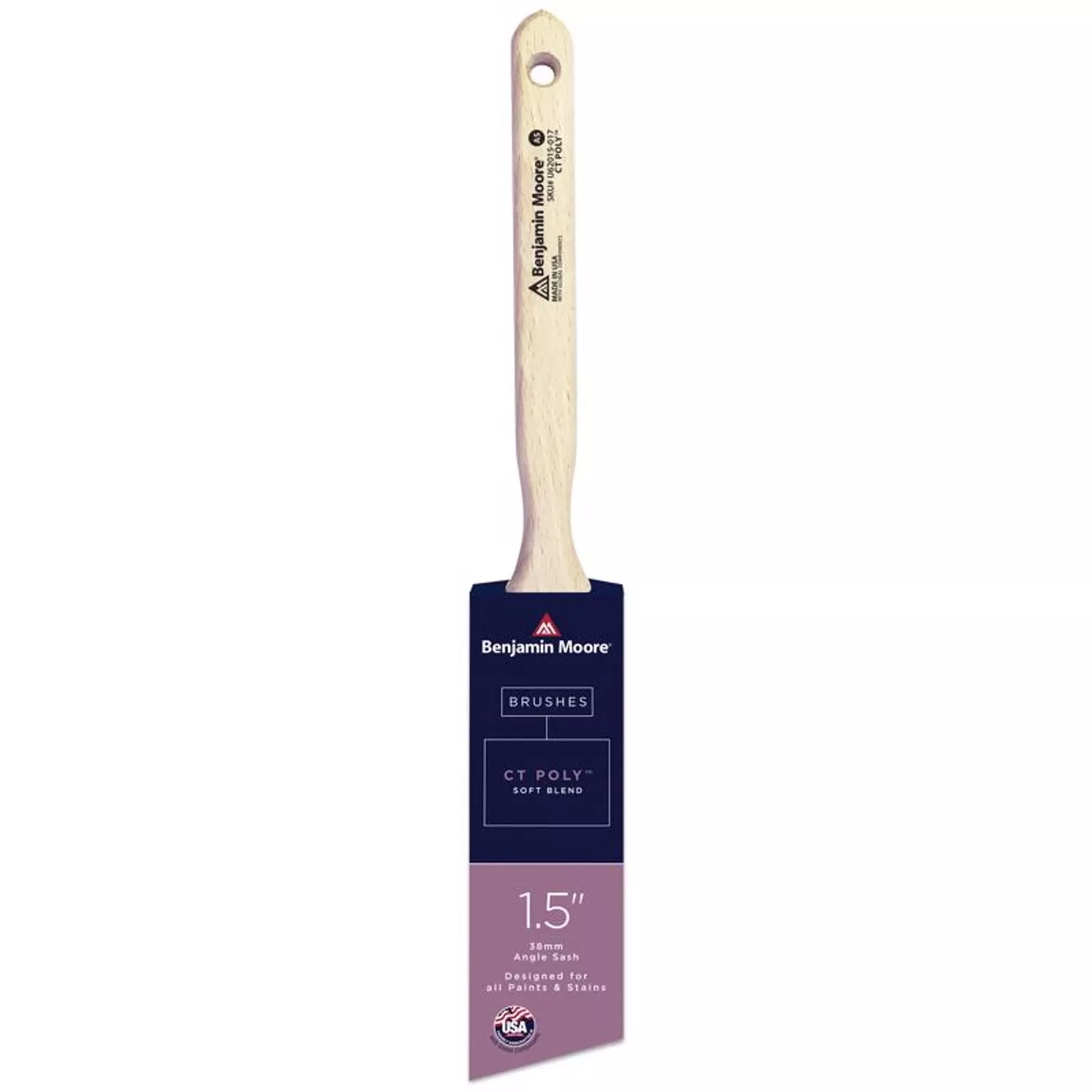 1.5″ Soft Ct Polyester Angle Sash Paint Brush – Model U62015-017