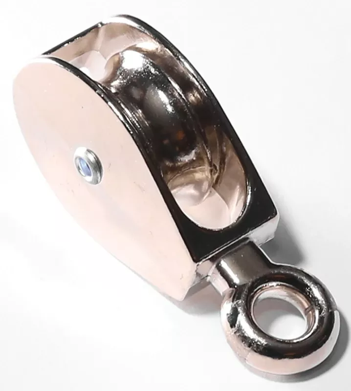 1 In. Diameter Electro-plated Iron Fixed Eye Single Eye Pulley – Model 0174zd-1