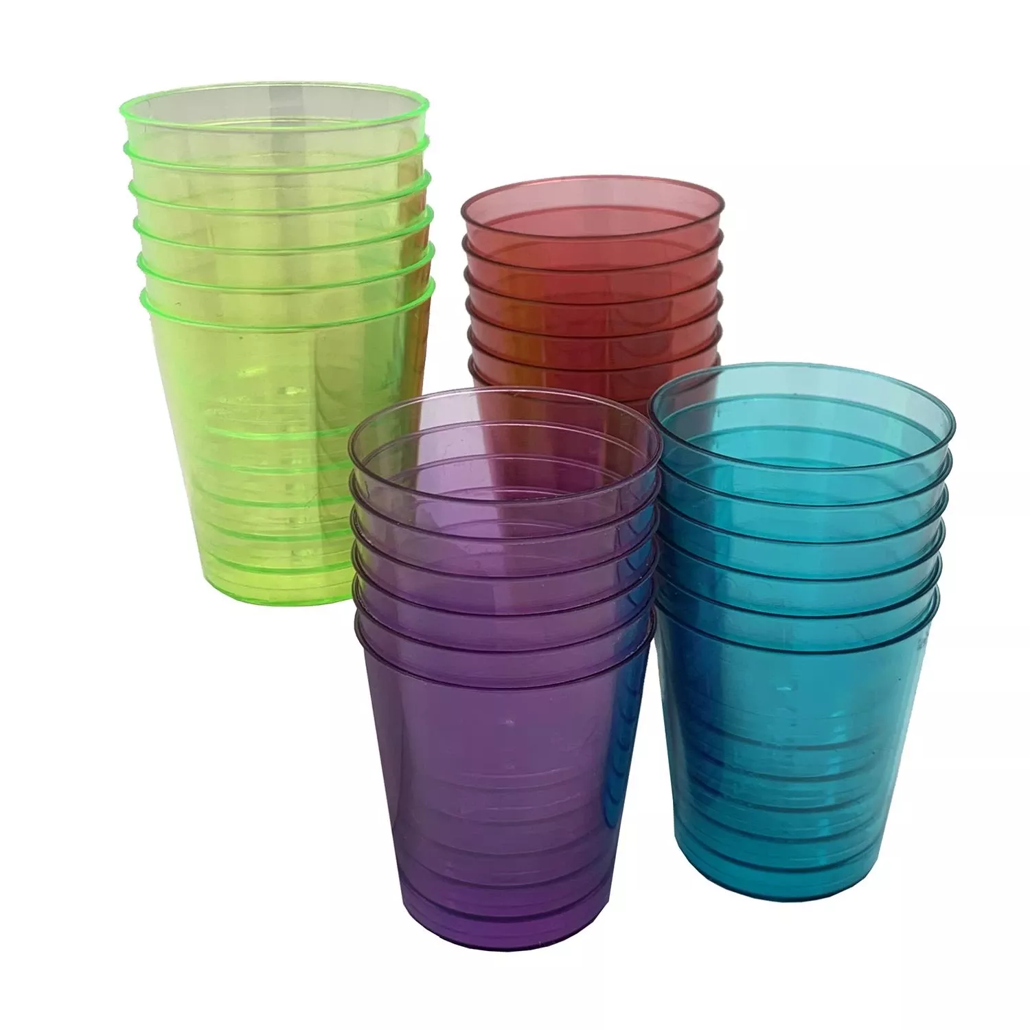 1 Oz Assorted Polyethylene Disposable Shot Glass – 24 Pack