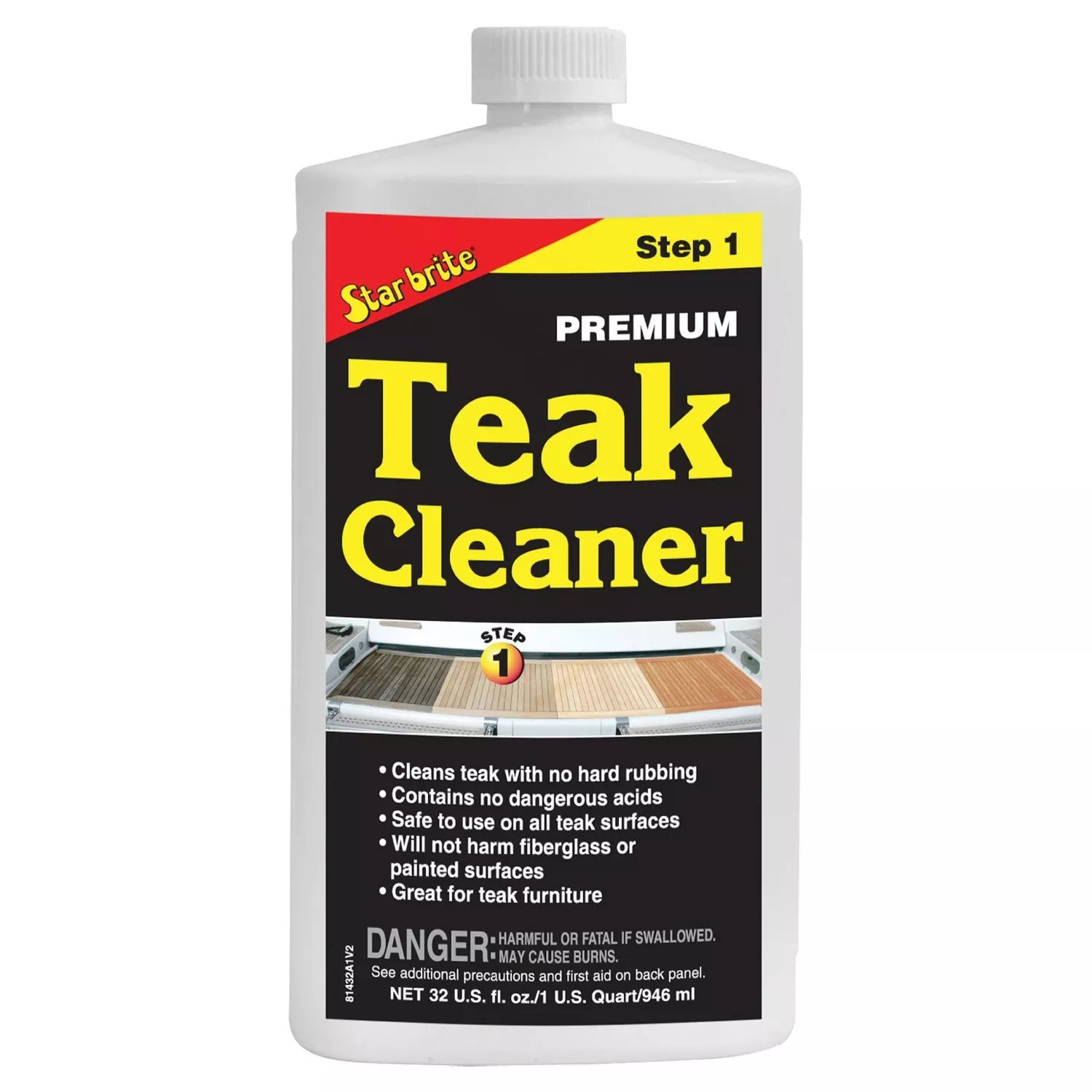 1 Quart Premium Teak Cleaner For Wood And Fiberglass Surfaces