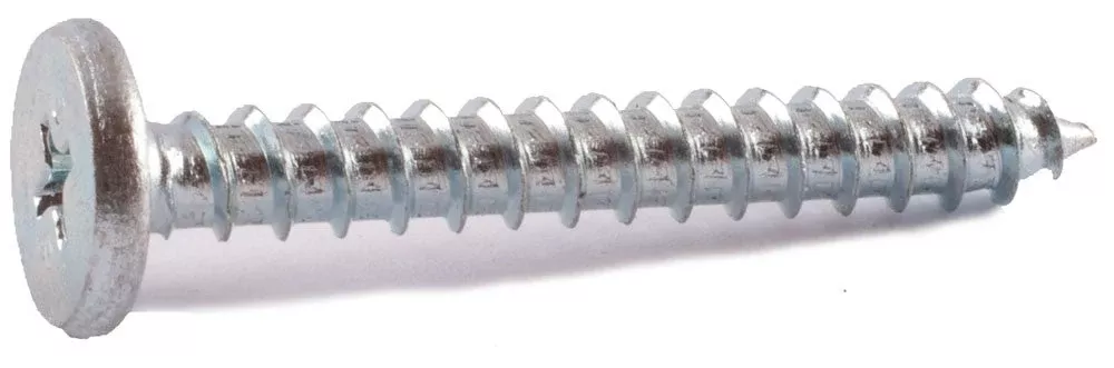 10-12 x 1 Phillips Pancake Panel Clip Screws Zinc Plated - Carton (5000)