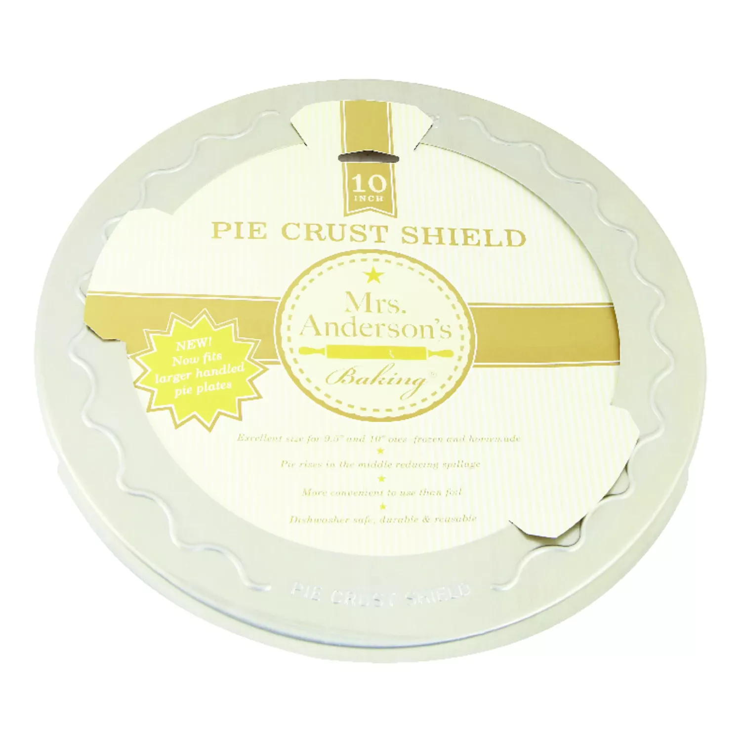 10 In. L Aluminum Pie Crust Shield Silver