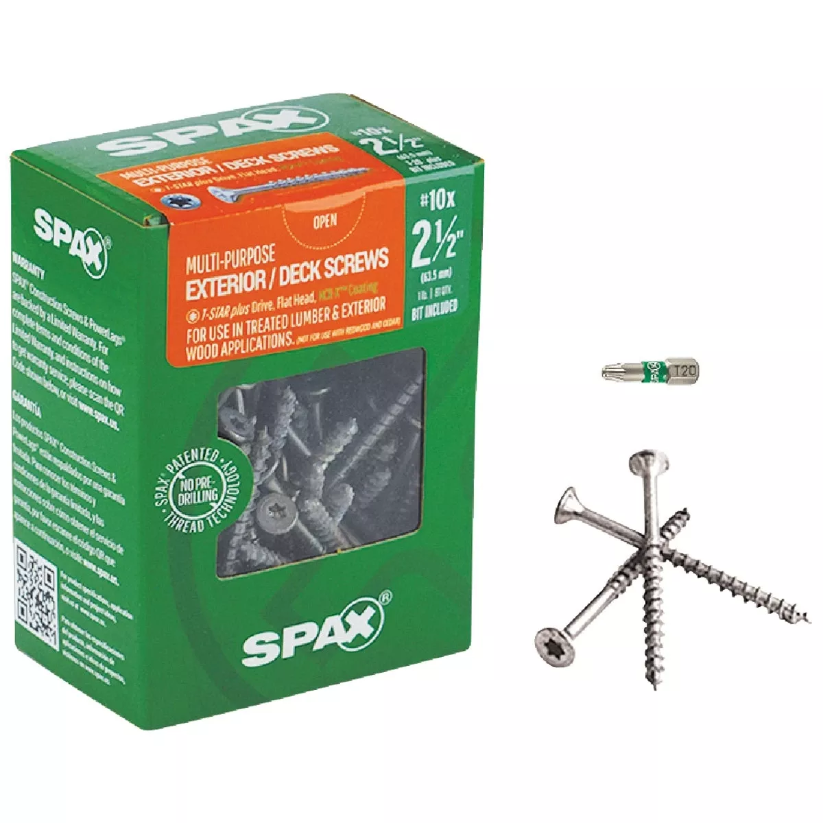 #10 X 2-1/2 In. Flat Head Exterior Multi-material Construction Screw – 1 Lb. Box