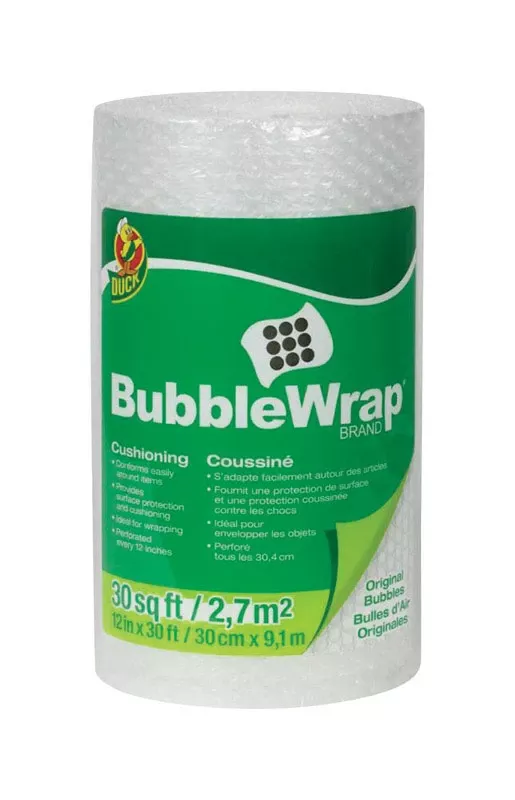 12 In. W X 30 Ft. L Clear Bubble Wrap For Moving And Mailing