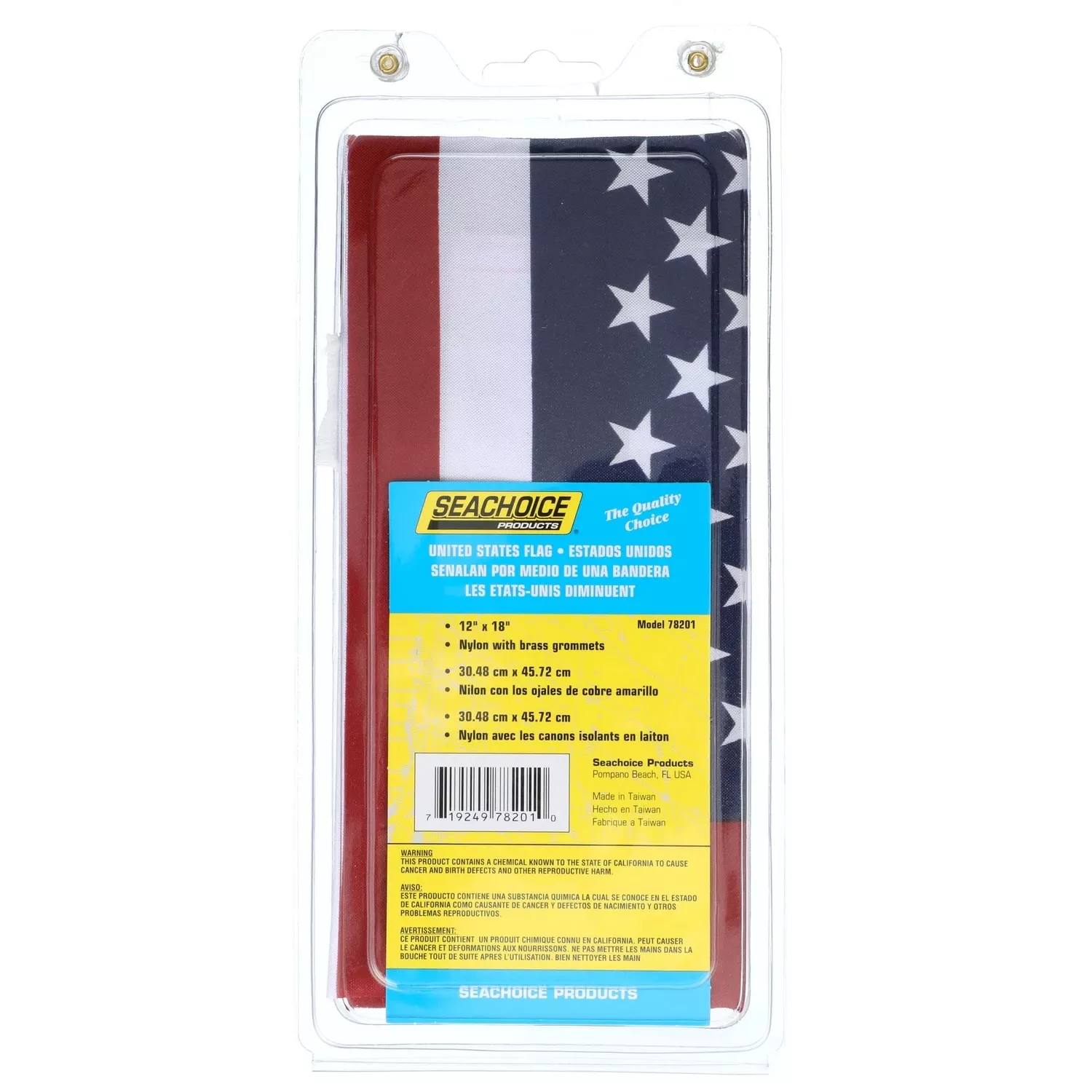 12 In. X 18 In. American Flag With Brass Grommets And Canvas Header