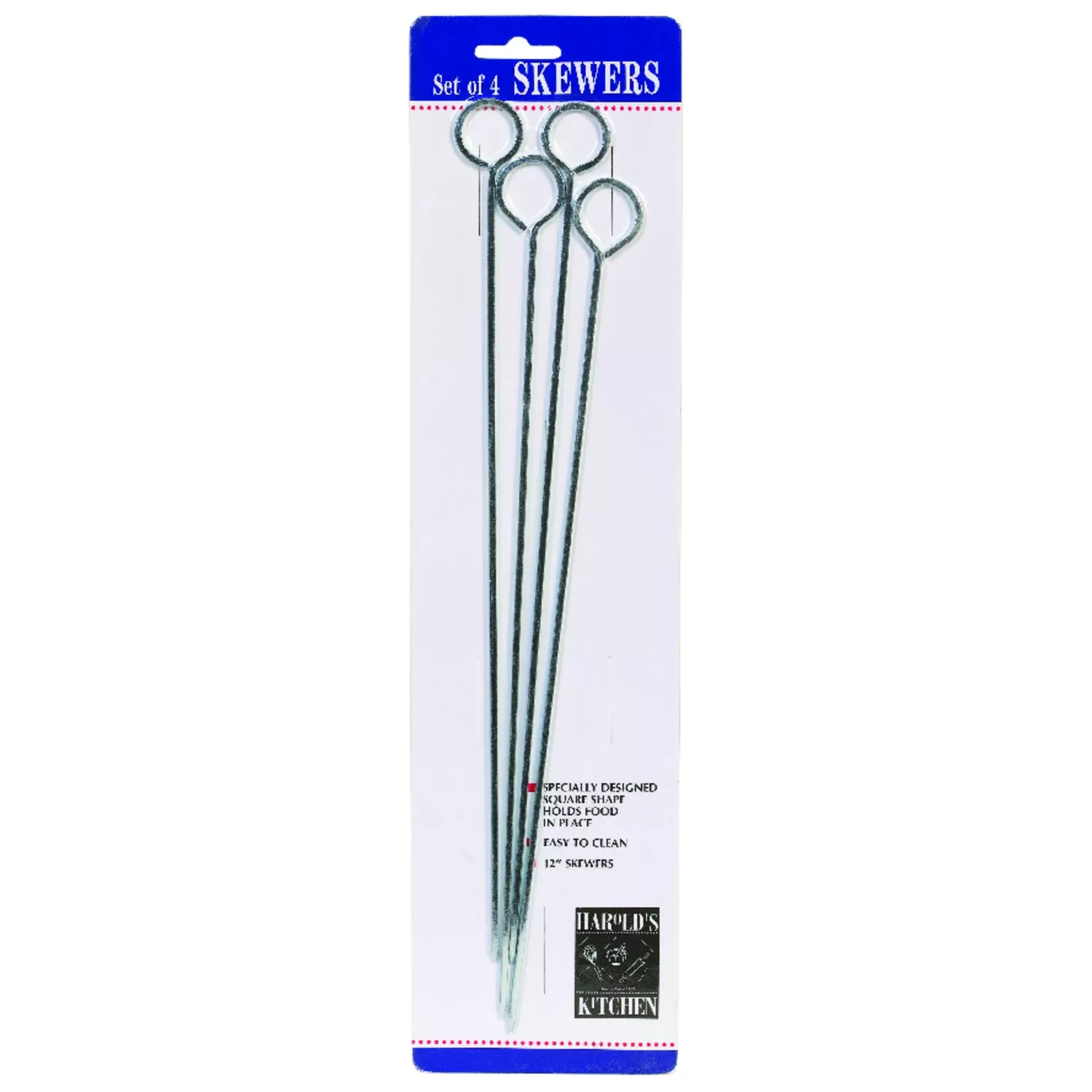 12 Inch Silver Chrome Barbecue Skewers – Set Of 4