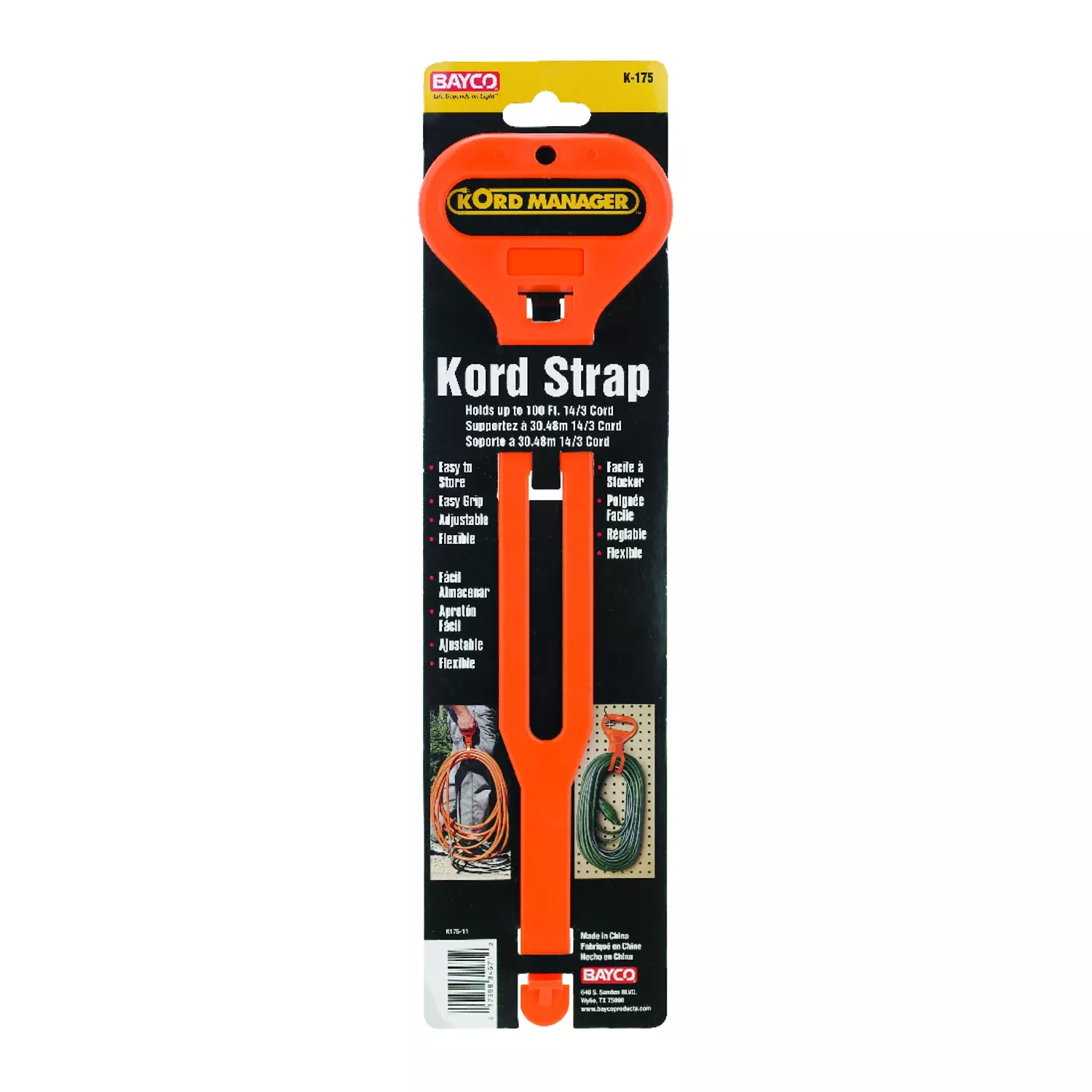 14.3 In. L Orange Plastic Short Carry Strap For Cord Management