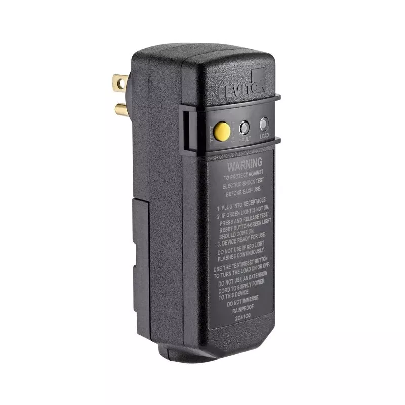 15a 120v Ac Self-test Right Angle Gfci Plug With Automatic Reset