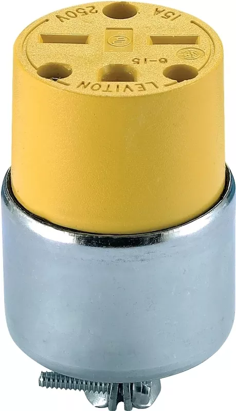 15a 250v 3-wire 2-pole Armored Cord Connector - Model 615ca