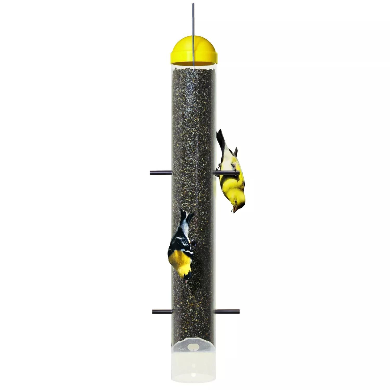 18 In. Yellow Upside-down Thistle Feeder With 2 Lb Capacity And 6 Ports