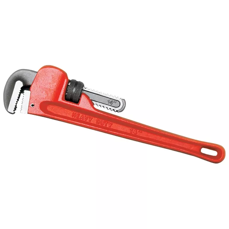 2 In. Pipe Wrench 14 In. Long Orange Iron Tool