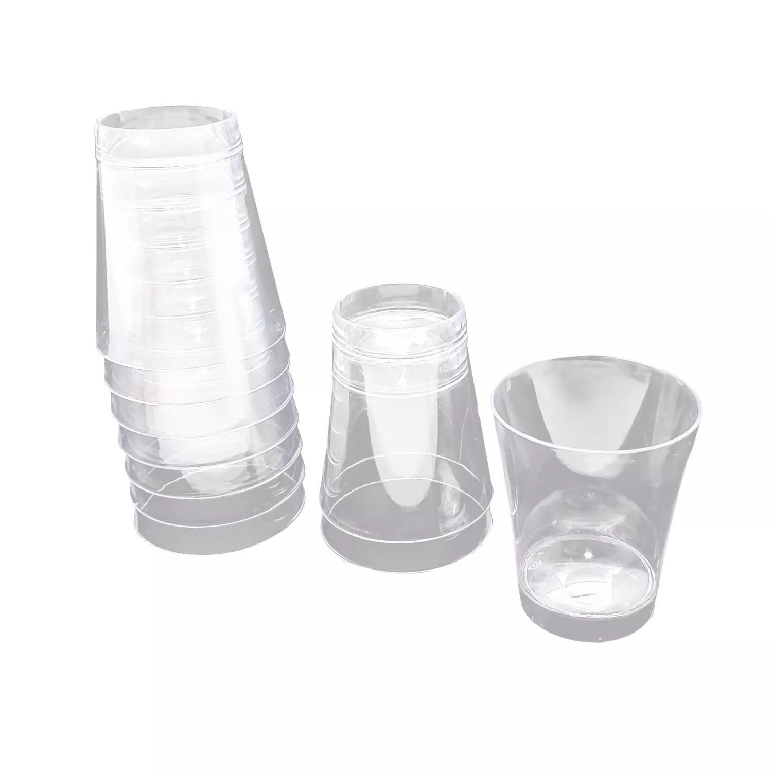 2 Oz Clear Plastic Disposable Shot Glass - Perfect For Parties And Sampling