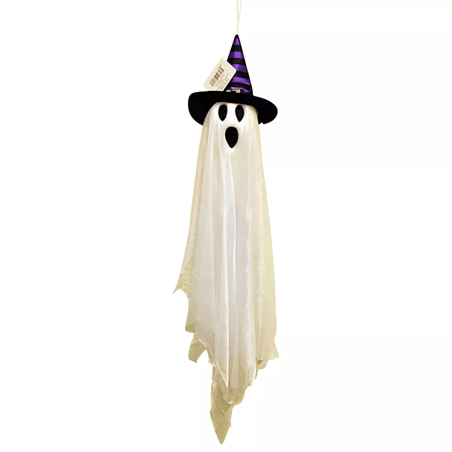 27 In. Friendly Ghost With Hat Hanging Decor - Halloween Outdoor Decoration
