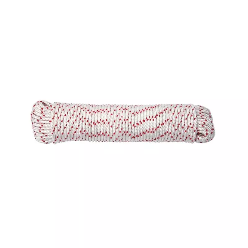 3/16 In. Diameter X 100 Ft. Length Red/white Diamond Braided Polyester Rope