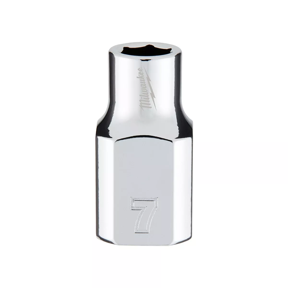 3/8 In. Drive 7 Mm 6-point Shallow Metric Socket With Four Flat Sides