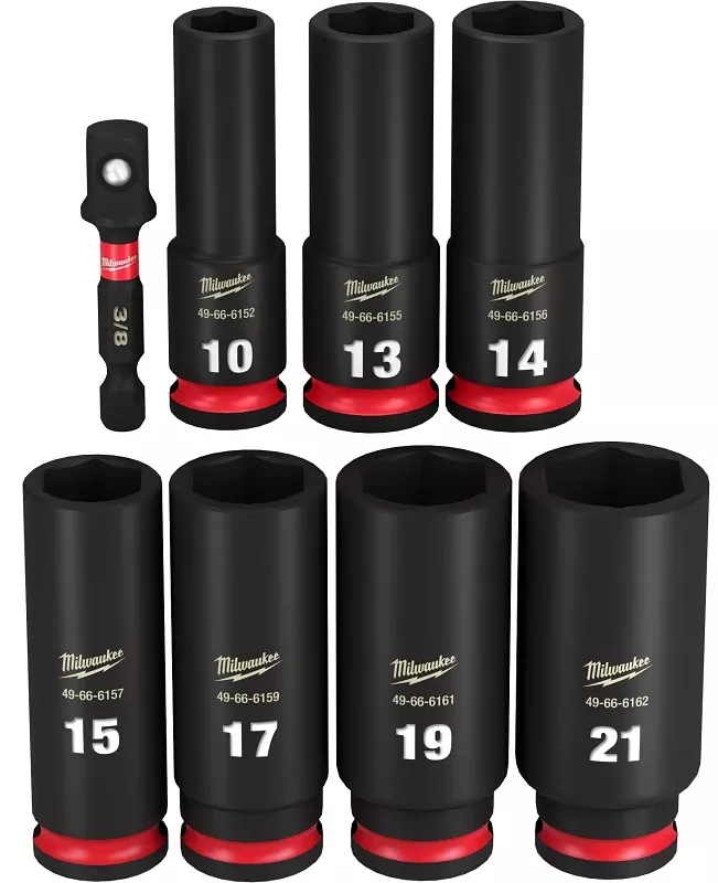 3/8 In. Drive Metric Deep 6 Point Socket Set 8 Pieces
