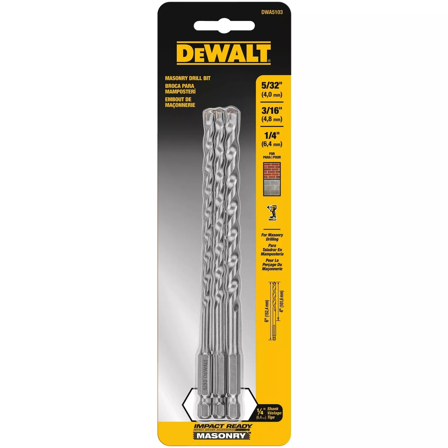3-pc. Rotary Masonry Bit Set
