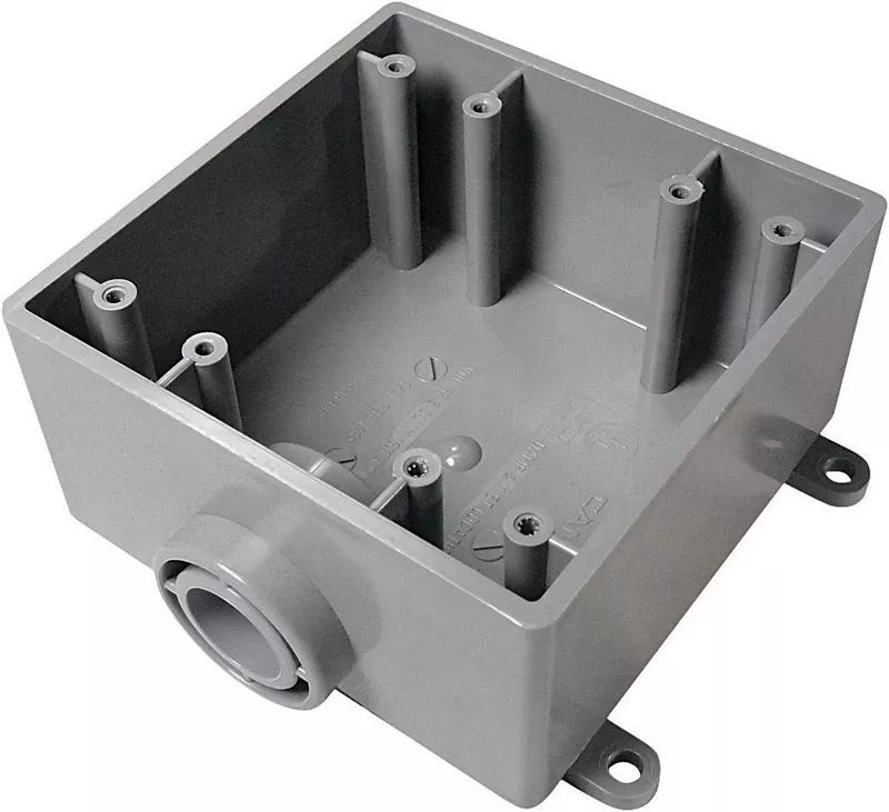 32 Cu In Square Pvc 2 Gang Outlet Box Gray - Model 5133380u