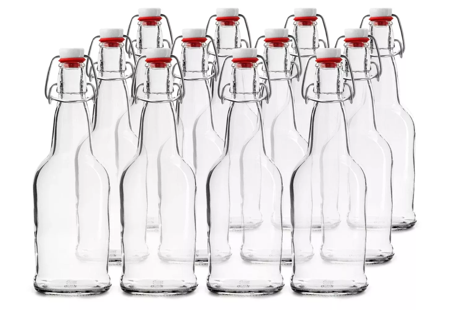 32 oz. Clear Swing-Top Bottles - 12 Pack - For Beer & Kombucha