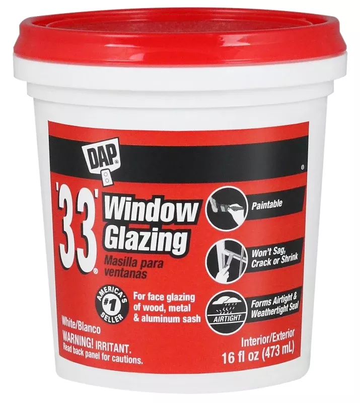 33 Window Glazing Compound, White, 1-pt.