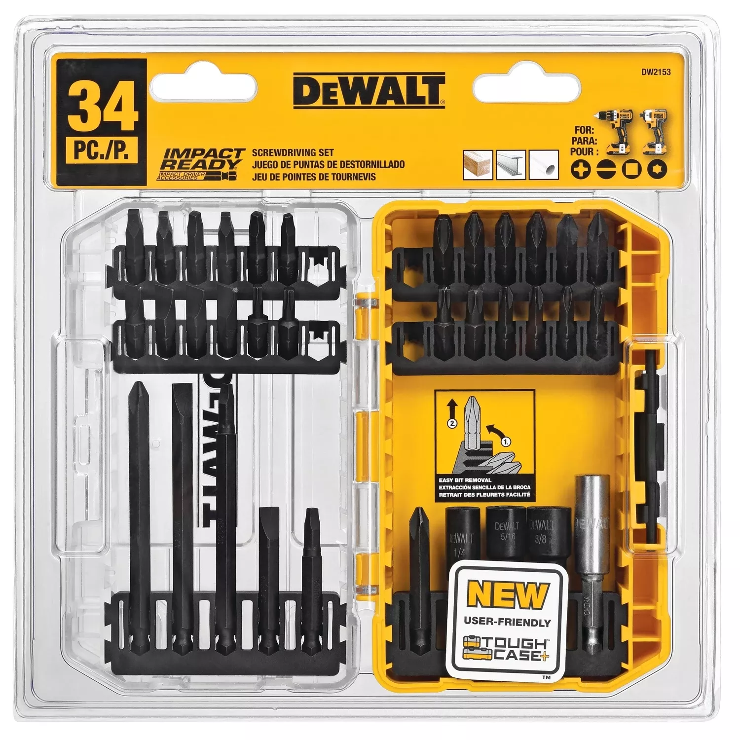 34-pc. Screwdriving Bit Set, Impact-ready