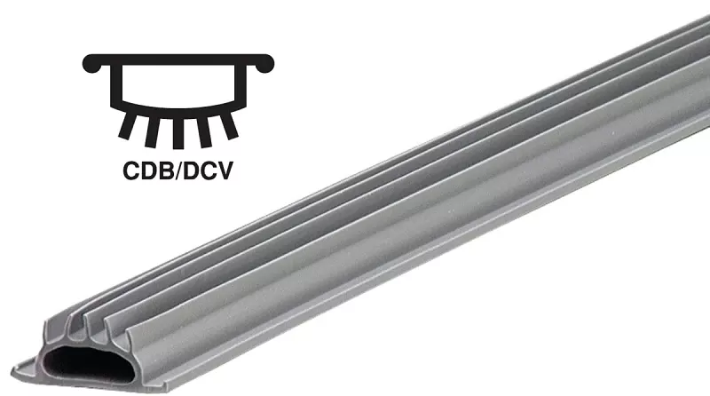 36 In. Gray Vinyl Door Sweep Insert For Low Thresholds