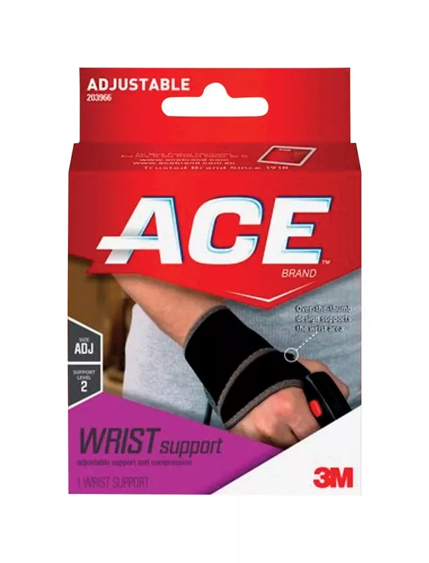 3m Ace Black Wrist Support 1 Pk