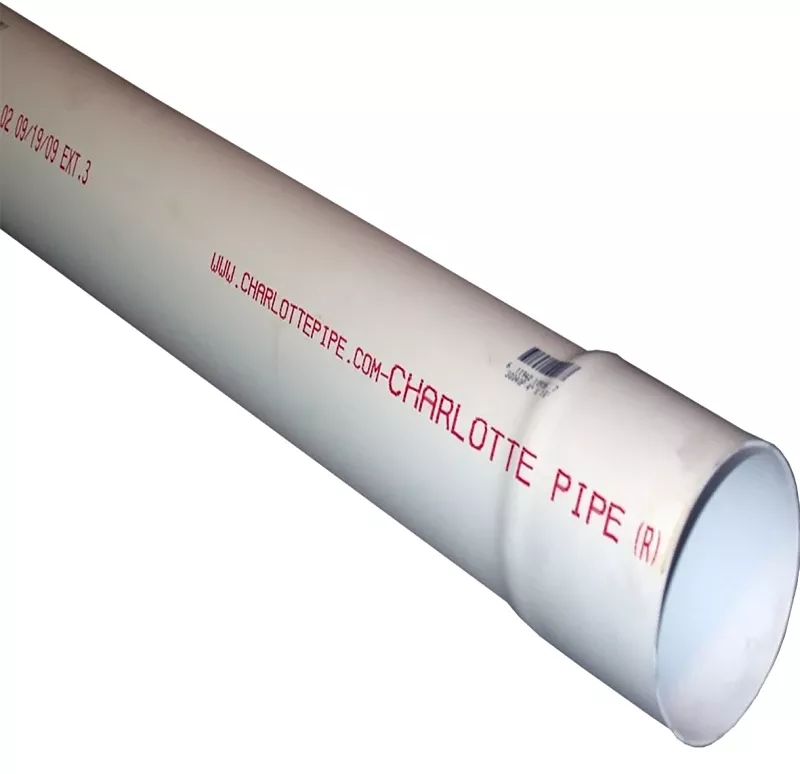 4 In. X 10 Ft. Solid Pvc Drain And Sewer Pipe, Belled End