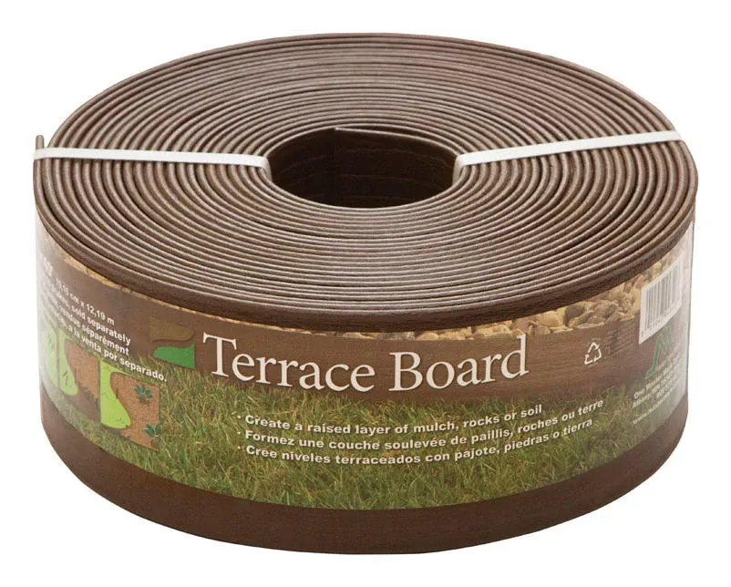 40‑foot Brown Plastic Terrace Lawn Edge – Mastermark