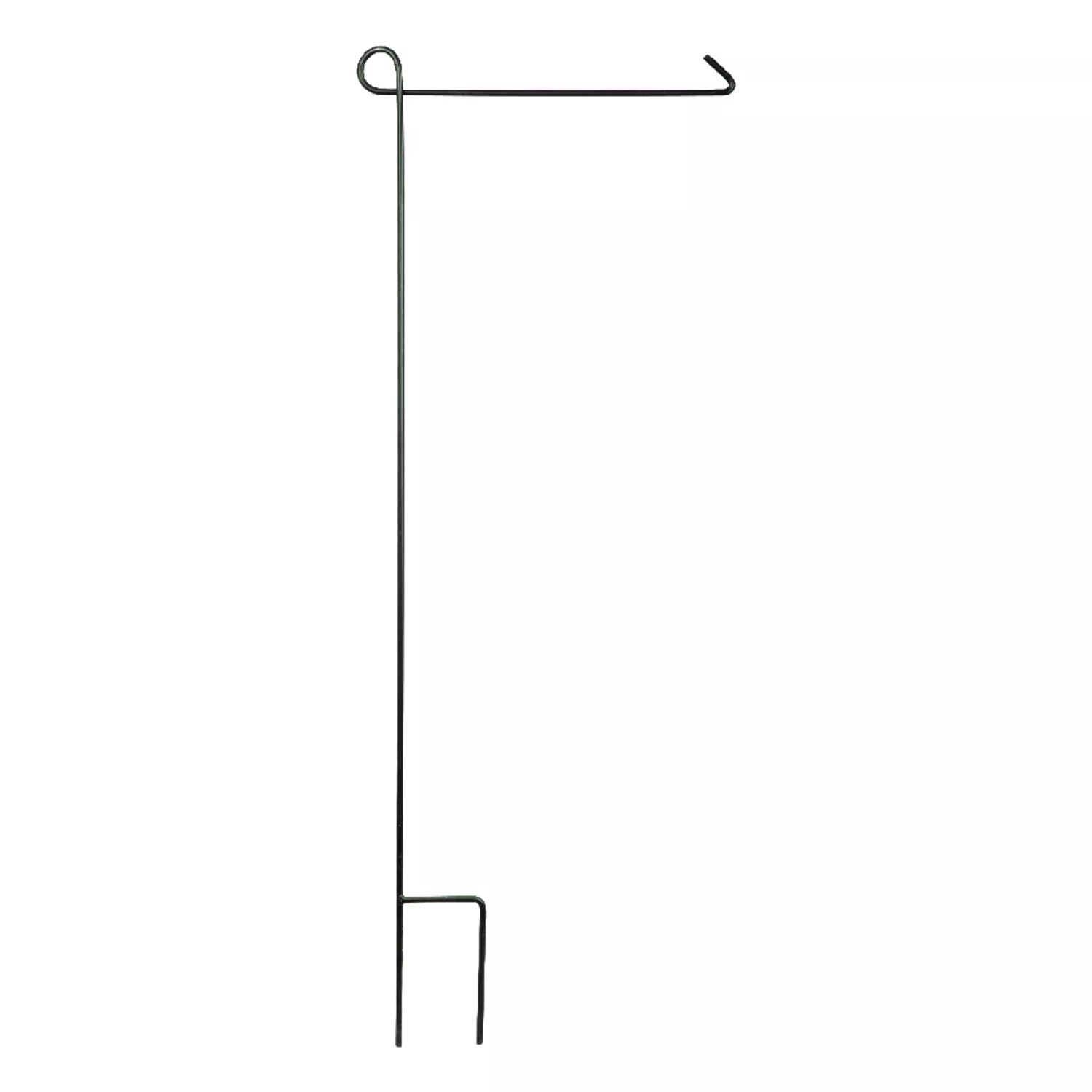 44 In. Black Metal Garden Flag Holder With Rubber Stopper