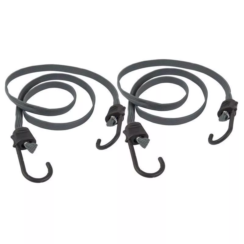 48‑inch Black Flat Bungee Cord – Heavy‑duty Elastic Tie‑down Strap