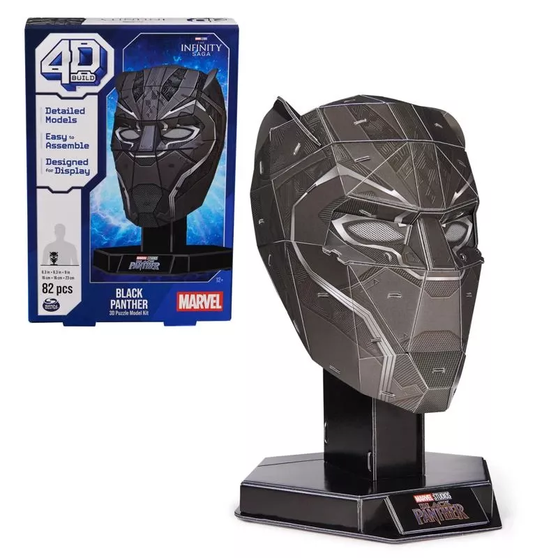 4d Build Black Panther 3d Puzzle Black 82 Pc
