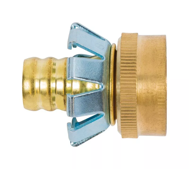 5/8 In. Brass Threaded Female Clinch Coupling For Hose Repair
