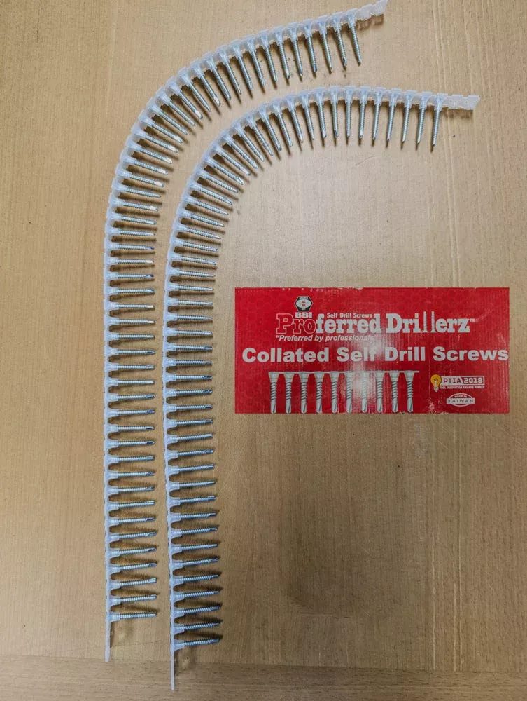 #6-20 x 1 5/8 Proferred Phillips Bugle Head Collated Self Drilling Screws #2 Point Zinc Plated – Carton (10000)