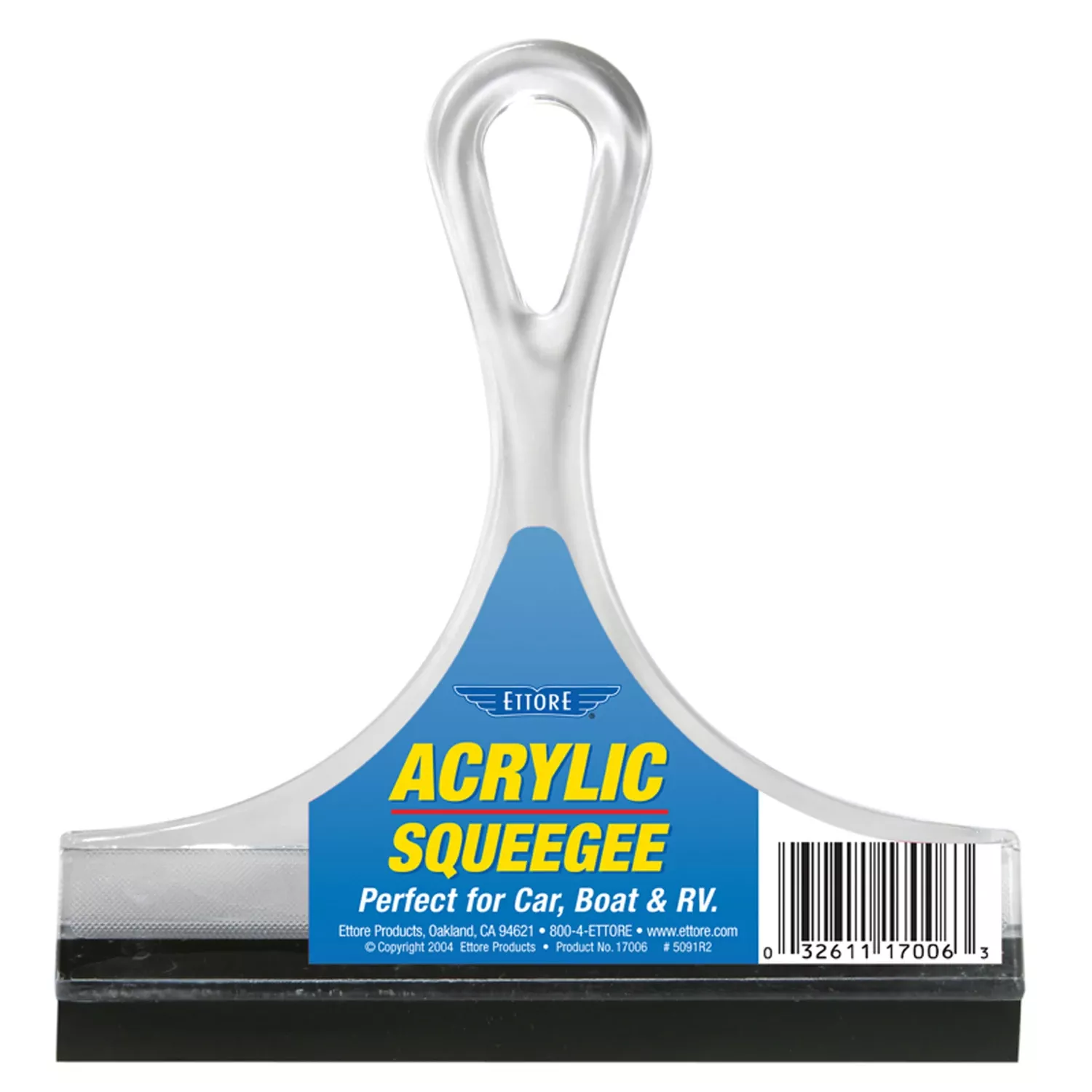 6 Inch Rubber And Acrylic Squeegee For Home, Auto, And Boat Cleaning