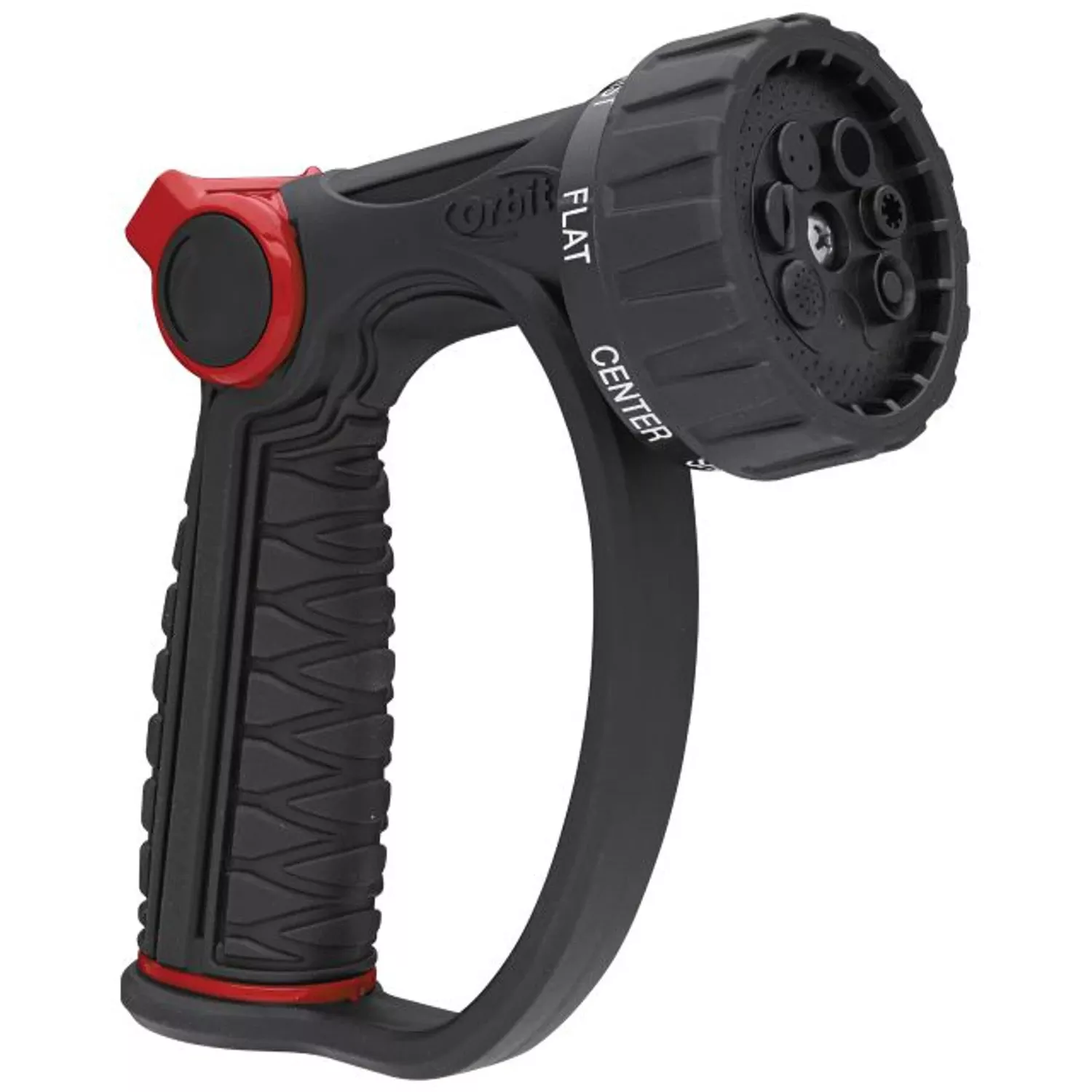 7-pattern Thumb Control Metal Hose Nozzle, Black