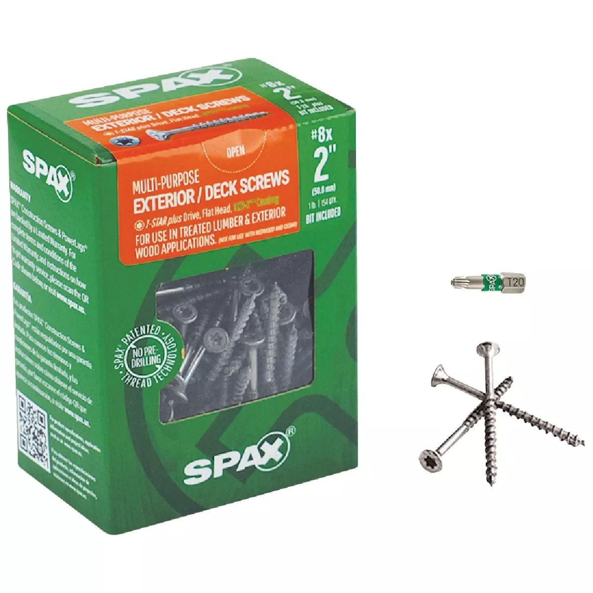 #8 X 2 In. Flat Head Exterior Multi-material Construction Screw With Hcr-x Coating