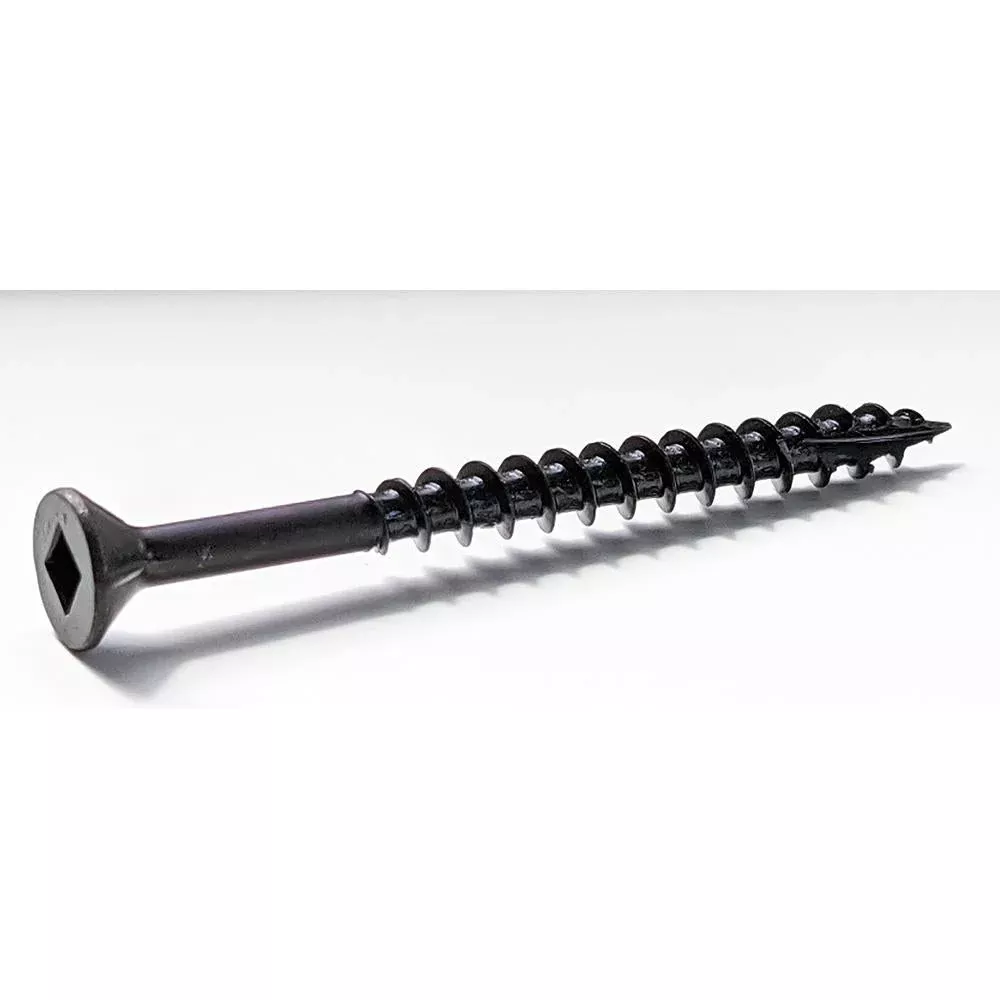 8 x 2 Strong-Point Square Drive Flat Head w/ Nibs Particle Board Screw Type 17 Black Oxide - Carton (3500)