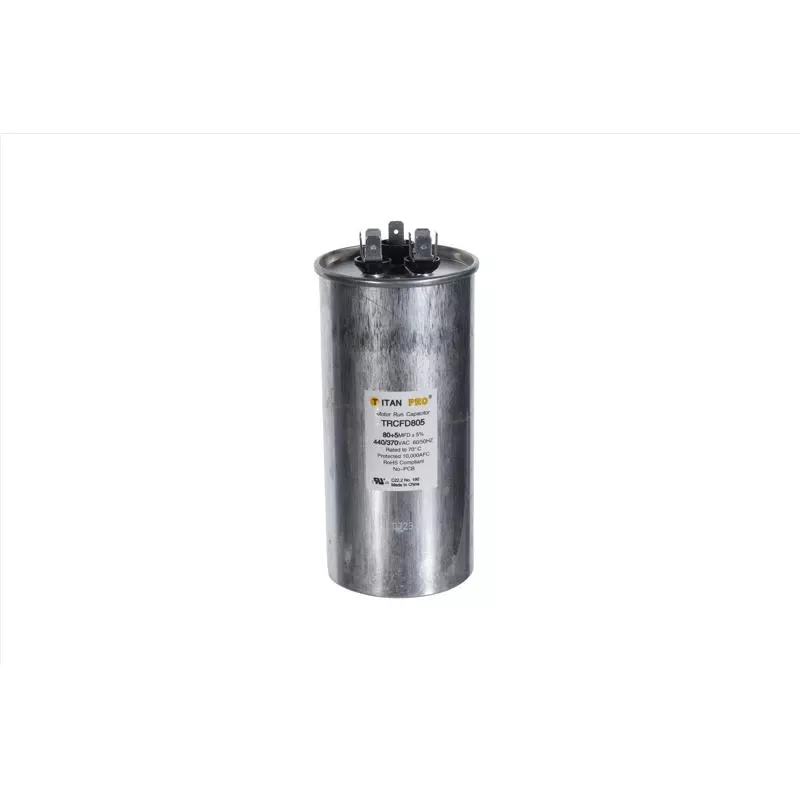 80+5 Mfd 440 V Round Run Capacitor For Ducted And Ductless Systems
