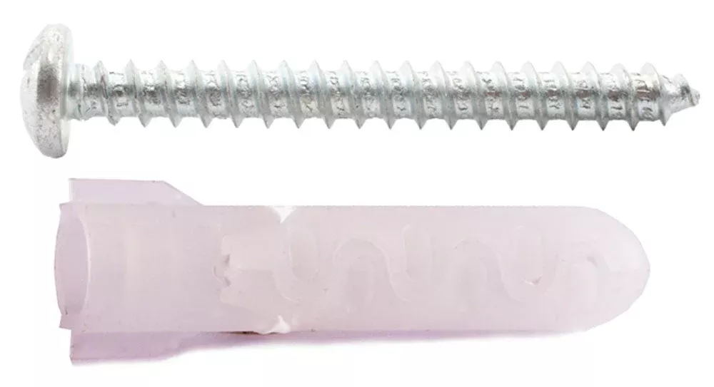 (A10™) 3/8 ALLIGATOR Anchor Flangeless with #14 x 2 1/4 Combo Pan Self Tapping Screws Zinc (4 Pcs)