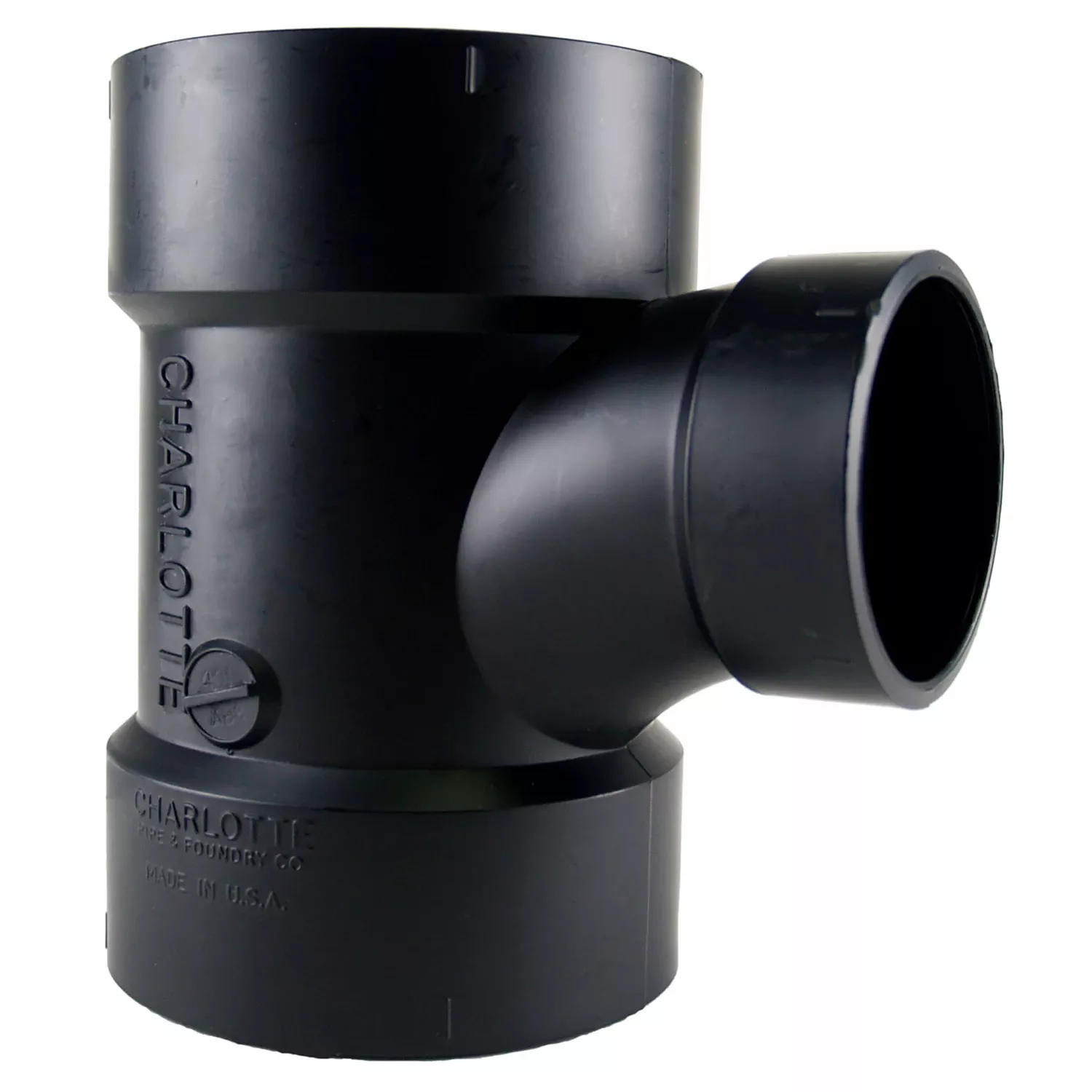 Abs/dwv Sanitary Pipe Tee, 3 X 3 X 2 In.